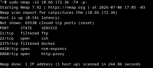 nmap -sS -p-